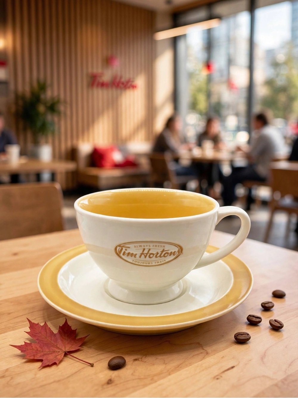 Tim Hortons Yellow & Cream Cup & Saucer